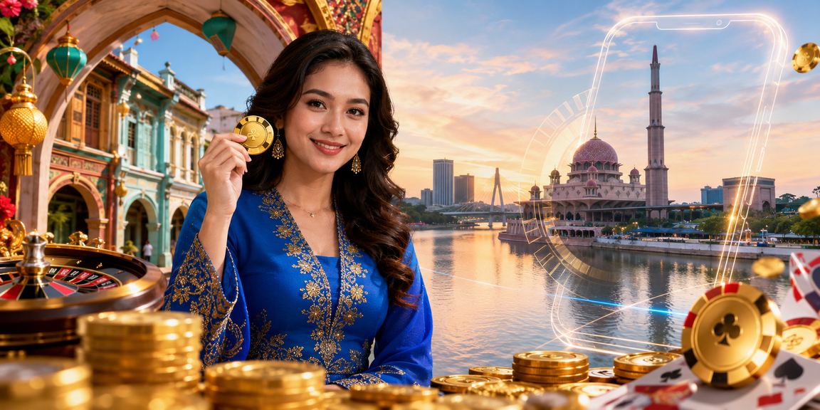 Pengguna dari Putrajaya menggunakan aplikasi kasino dalam talian dengan pakaian tradisional Malaysia